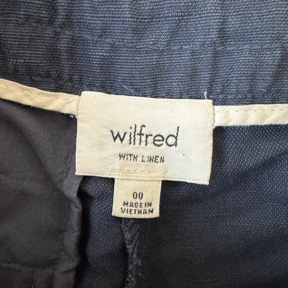 Wilfred Allant Linen Cropped Navy Pants US Women's 00 - Picture 3 of 8